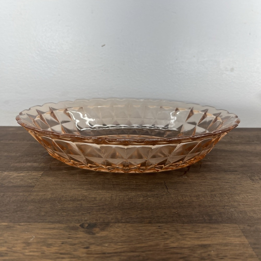 Vintage Windsor Pink Depression Glass Bowl Candy Dish 9x7 READ